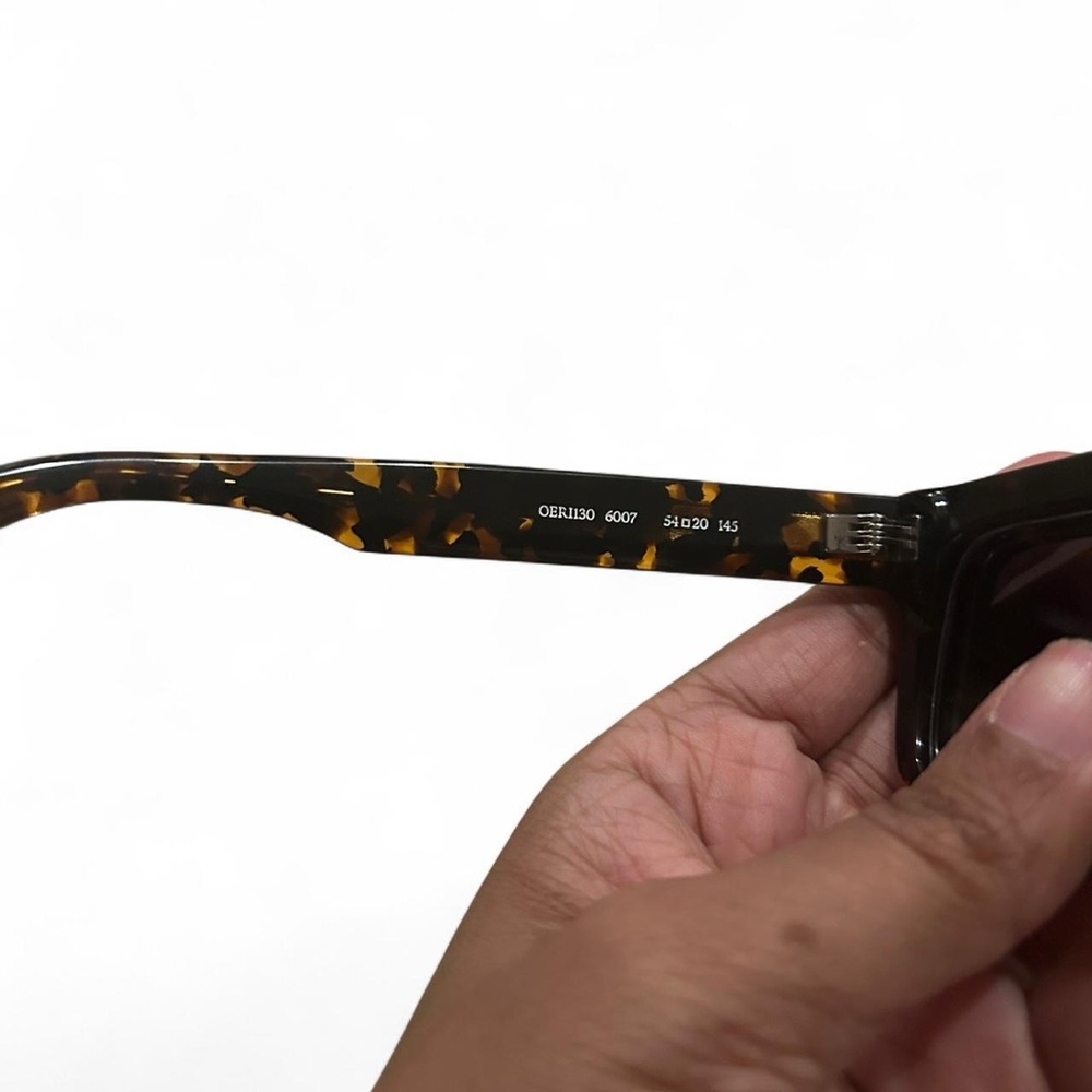 Off-White Tortoiseshell Rectangular Sunglasses - … - image 7